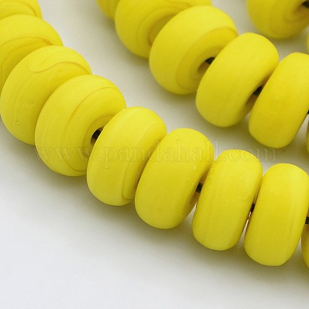 Handmade Frosted Lampwork Beads Strands LAMP-J055-04-1