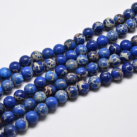 Natural Imperial Jasper Beads Strands X-G-I122-6mm-06-1