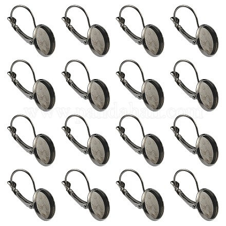 10 pièces de boucles d'oreilles à levier en laiton KK-YW0002-21B-1