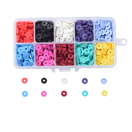 10 Farben umweltfreundliche handgemachte Polymer Clay Perlen CLAY-JP0001-01-8mm-1