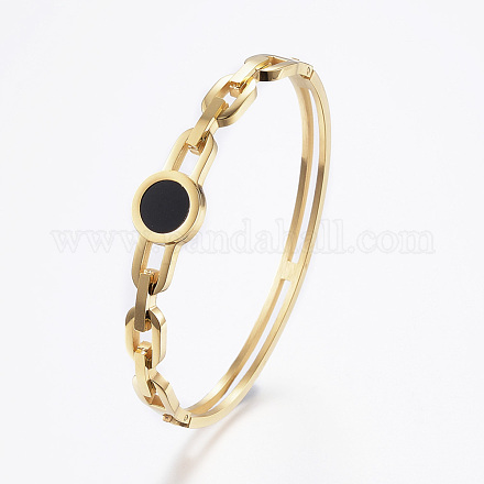 304 Stainless Steel Resin Bangles BJEW-F247-17G-1
