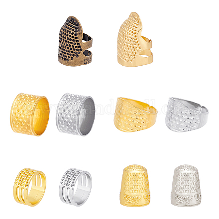 UNICRAFTALE 8pcs Sewing Thimble Finger Protector Adjustable Finger Protector Fingertip Thimble 2 Colors 17.6-26mSewing Tools for Protecting Fingers and Increasing Strength TOOL-UN0001-17-1