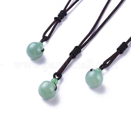 Natürliche grüne Aventurin Anhänger Halsketten NJEW-P241-A08-1