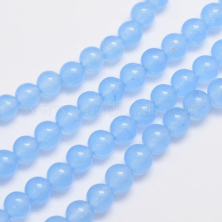 Chapelets de perles en jade de malaisie naturelle et teinte G-A146-6mm-A20-1
