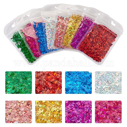 8 bolsa de 8 colores de lentejuelas con purpurina para decoración de uñas. MRMJ-TA0001-29-1