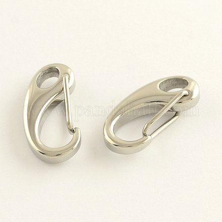 304 Stainless Steel Keychain Clasp Findings STAS-R065-09-1