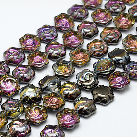 Electroplate Glass Beads Strands X-EGLA-P021-A01-1
