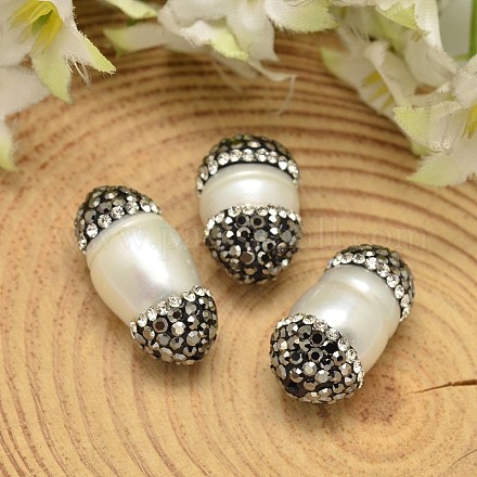 Perles de nacre de coquille ovale BSHE-L002-04-1
