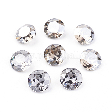 Apuntado hacia atrás & dorso plateado Diamante de imitación de cristal Cabujones RGLA-J012-10mm-001SA-1