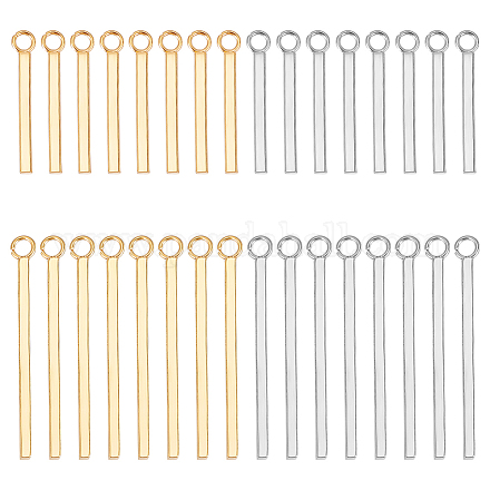 UNICRAFTALE Stainless Steel Charm Pendants Long Bar Shape Charms Smooth Metal Necklace DIY Pendant for Earrings Jewelry Making 304