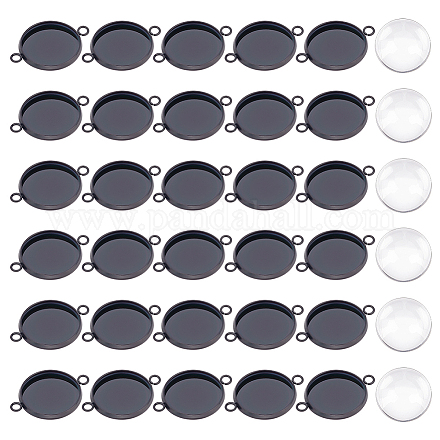 Unicraftale 30 juego de colgantes de cabujón negro DIY-UN0003-77C-B-1