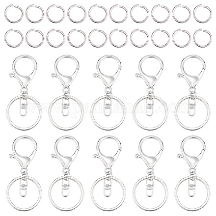 Delorigin 40 Stück geteilte Schlüsselanhänger aus Legierung DIY-DR0001-13-1