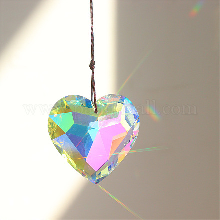 Décoration pendentif coeur en verre k9 PW-WG44731-02-1