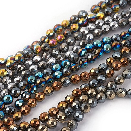 Electroplated Non-magnetic Synthetic Hematite Beads Strands G-P408-P-10mm-1
