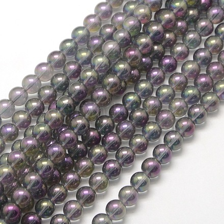 Electroplate Synthetic Quartz Crystal Beads Strands G-P039-05-1
