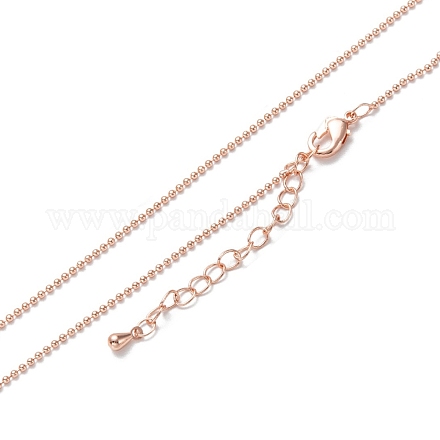 Brass Ball Chain Necklaces NJEW-K123-02RG-1