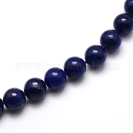 Gefärbt natürliche Lapislazuli runde Perlen-Stränge G-O047-06-10mm-1
