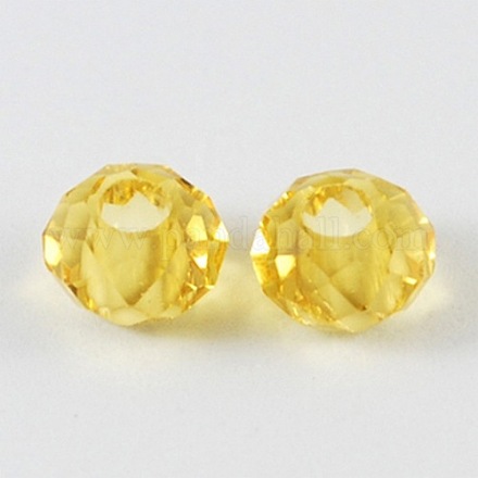 Perles à facettes en verre transparent doré à facettes X-GLAA-S102-5-1