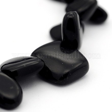 Окрашенные черный камень шарик нити G-J278-11-1