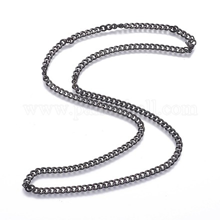 Collares de cadena de bordillo de 304 acero inoxidable NJEW-P250-04B-1