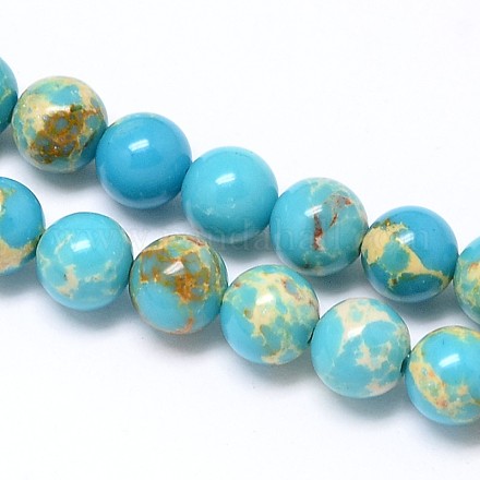 Synthetic Turquoise Round Beads Strands G-N0139-02-6mm-1