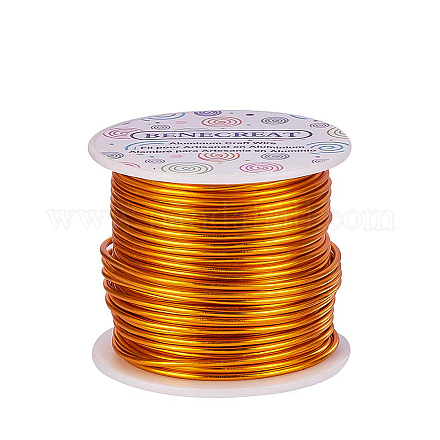 BENECREAT 12 Gauge(2mm) Aluminum Wire 100FT(30m) Anodized Jewelry Craft Making Beading Floral Colored Aluminum Craft Wire - Orange AW-BC0001-2mm-03-1