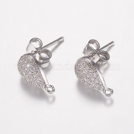 Латунные серьги-гвоздики из циркония X-ZIRC-G122-55P-RS-1
