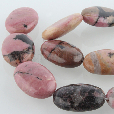 Rhodonite de pierre naturelle chapelets de perles ovales G-E221-02-1