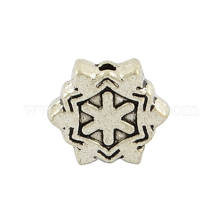 Tibetischen Stil Legierung Perlen Schneeflocke X-TIBEB-6033-AS-NR-1