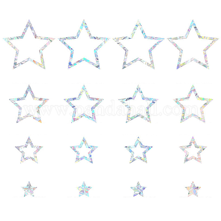 GORGECRAFT 16Pcs Rainbow Window Clings Stars Pattern Window Decals Static Non Adhesive Collision Proof Glass Stickers Vinyl Film Home Decorations for Sliding Doors Windows Prevent Dogs Birds Strikes DIY-WH0304-221I-1