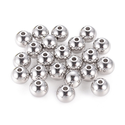 201 Stainless Steel Beads STAS-R033-8mm-1