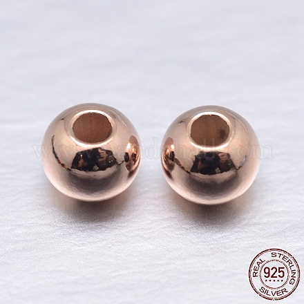 Perles intercalaires rondes 925 en argent sterling STER-M103-04-5mm-RG-1