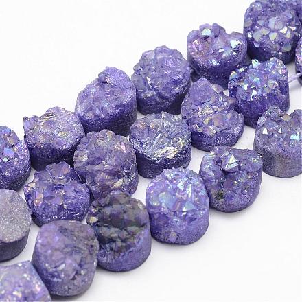 Galvaniques Druzy naturel brins cristal de quartz de perles G-G889-03-1