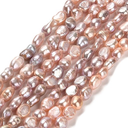 Fili di perle di perle d'acqua dolce coltivate naturali PEAR-E016-090-1