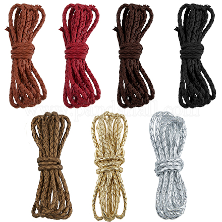 Superfindings 7 hilos 7 colores trenzados cordones de cuero pu WL-FH0001-01-1