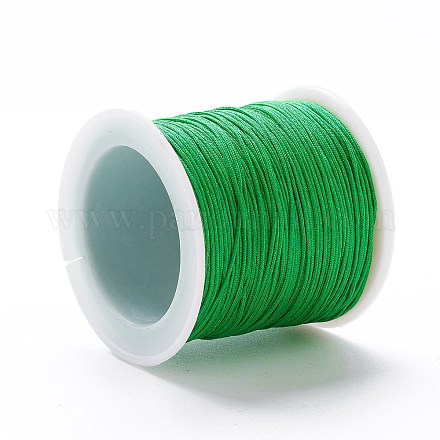 編み込みナイロン糸  ジュエリーにはDIYの材料  春の緑  0.8mm  100ヤード/ロール X-NWIR-K013-A03-1