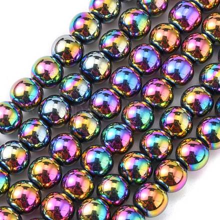 Non-magnetic Synthetic Hematite Beads Strands G-S096-10mm-5-1