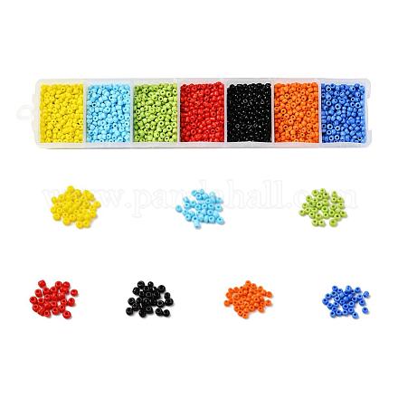 3500Pcs 7 Colors 12/0 Glass Round Seed Beads SEED-YW0001-19-1