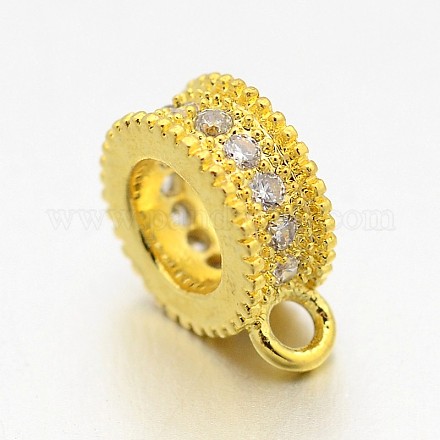 Rack Plating Brass Micro Pave Cubic Zirconia Tube Bails ZIRC-I012-05G-RS-1