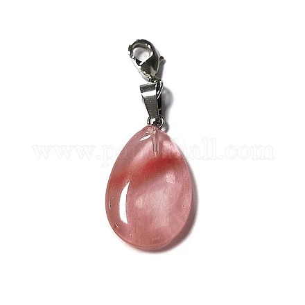 Подвесные украшения из синтетического вишневого кварцевого стекла PALLOY-PH01401-06-1
