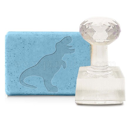 透明アクリル石鹸スタンプ  DIY石鹸型用品  長方形  恐竜の模様  60x37x37mm DIY-WH0438-004-1
