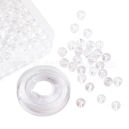 Perle rotonde di cristallo di quarzo aa di grado naturale 100pcs 8mm DIY-LS0002-36-1