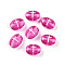 Transparent Acrylic Beads, Oval with Cross, Camellia, 10.5x7.2x5mm, Hole: 1.2mm, about 1724pcs/500g