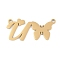 304 Stainless Steel Pendants, Letter & Butterfly Charms, Letter U, 11x24x0.9mm, Hole: 1.2mm