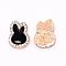 Alloy Cabochons, with Rhinestone and Enamel, Rabbit, Light Gold, 22x16x3mm