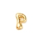 Brass Pendants, Real 18K Gold Plated, Letter P, 23.5x14.5x7mm, Hole: 3x2.5mm