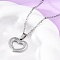 Hollow Heart 304 Stainless Steel Pendant Necklaces, Stainless Steel Color, 18.11 inch(46cm)