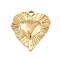 Brass Pendants, Golden, Heart, 18.5x16.5x2mm, Hole: 1.6mm