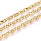 304 Stainless Steel Lumachina Chains, Soldered, with Spool, Ion Plating(IP), Real 18K Gold Plated, 8x3x1mm, about 32.81 Feet(10m)/Roll