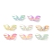 Opaque UV Plating Acrylic Beads, Iridescent, Wings, Mixed Color, 9.5x21.5x6.5mm, Hole: 1.8mm